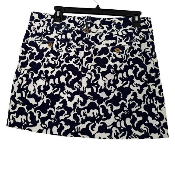 Lilly Pulitzer Horse Of Course Navy Corduroy Skirt Size 6 - Picture 2 of 4
